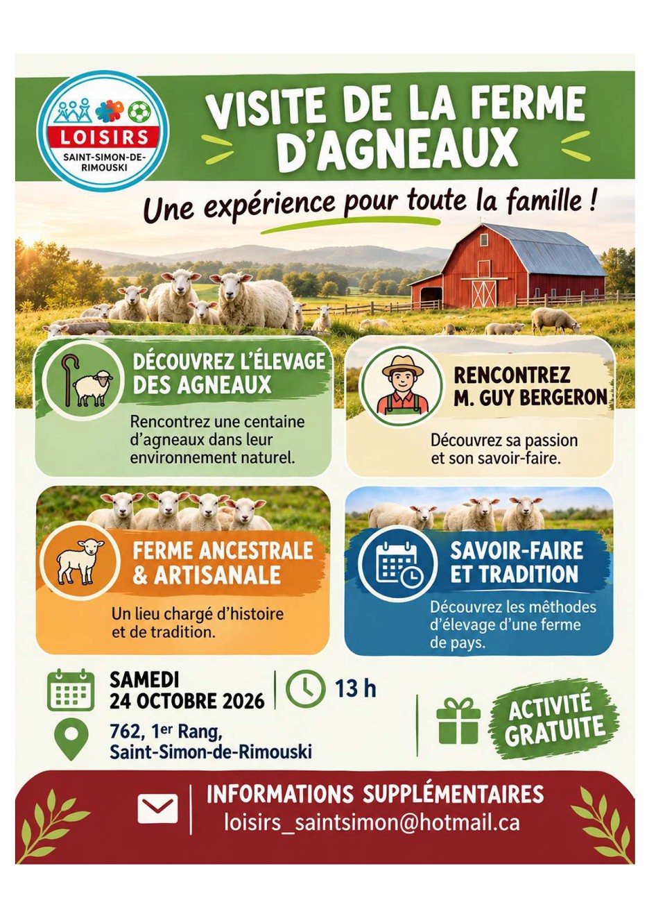 VISITE DE LA FERME D’AGNEAUX